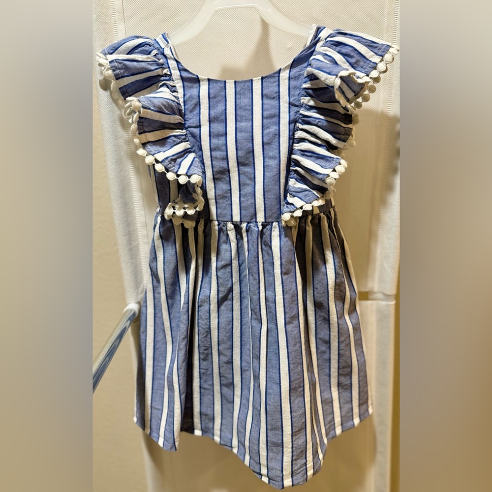 Striped Blue and White Kids Dress